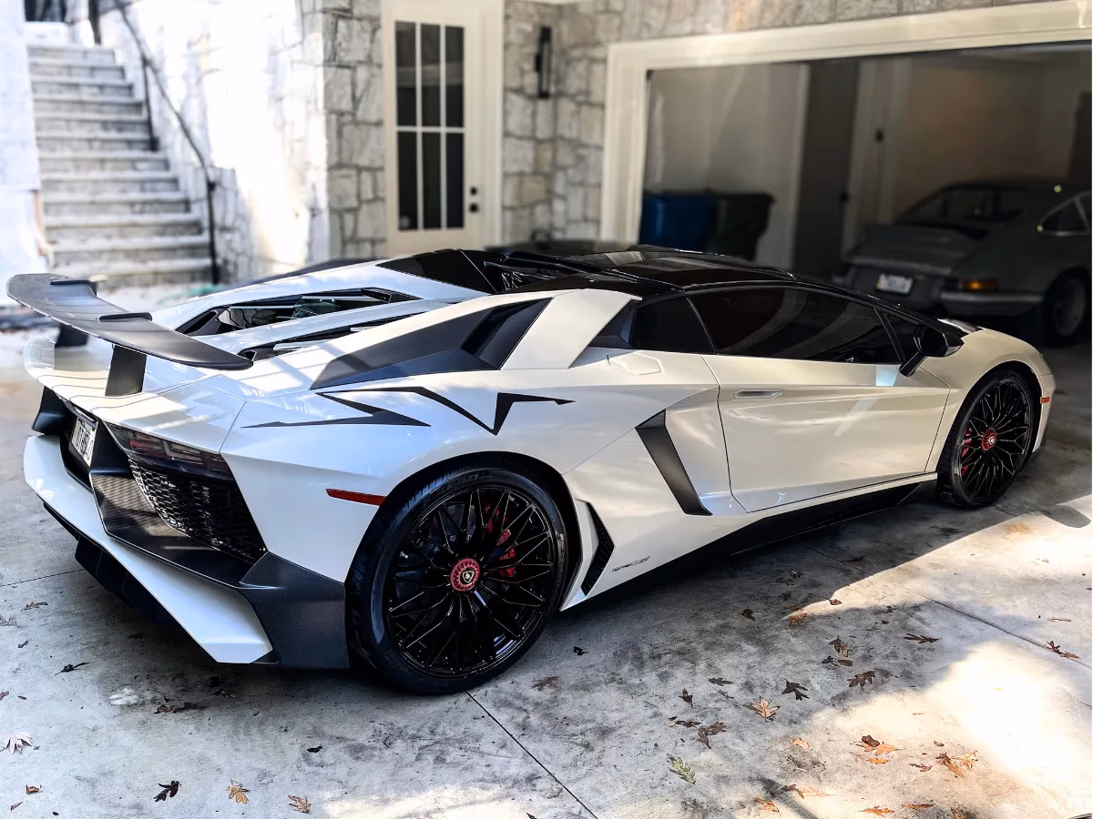 White Corvette with a show-ready exterior finish